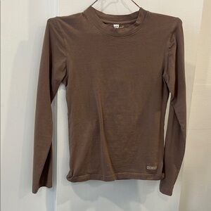 Women's Long Sleeve Crewneck Top - Brown